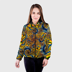 Куртка с капюшоном женская FRACTAL COLOR PATTERN, цвет: 3D-черный — фото 2