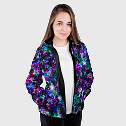 Куртка с капюшоном женская ЦВЕТНОЙ ЗВЕЗДОПАД, цвет: 3D-черный — фото 2