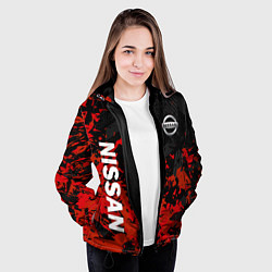 Куртка с капюшоном женская Nissan Спортивный стиль, цвет: 3D-черный — фото 2