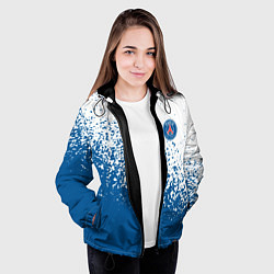 Куртка с капюшоном женская Psg синие брызги, цвет: 3D-черный — фото 2