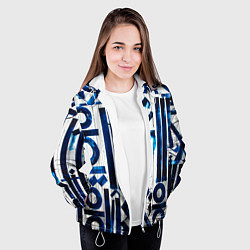 Куртка с капюшоном женская Ancient calligraphy, цвет: 3D-белый — фото 2