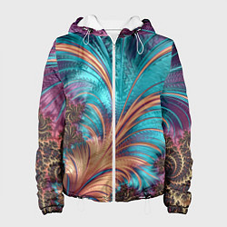 Куртка с капюшоном женская Floral composition Цветочная композиция, цвет: 3D-белый