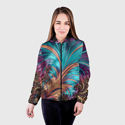 Куртка с капюшоном женская Floral composition Цветочная композиция, цвет: 3D-черный — фото 2