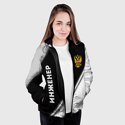 Куртка с капюшоном женская Инженер из России и Герб Российской Федерации, цвет: 3D-черный — фото 2