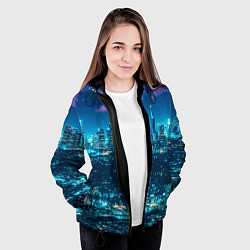 Куртка с капюшоном женская Вечер в Лос-Анжелесе, цвет: 3D-черный — фото 2