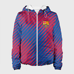 Куртка с капюшоном женская Fc barcelona барселона fc абстракция, цвет: 3D-белый