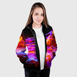 Куртка с капюшоном женская Abstract colorful waves, цвет: 3D-черный — фото 2