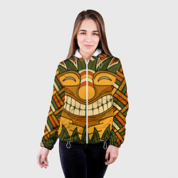 Куртка с капюшоном женская Polynesian tiki LUCKY, цвет: 3D-белый — фото 2