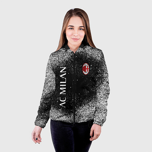 Женская куртка Фк милан football / 3D-Черный – фото 4