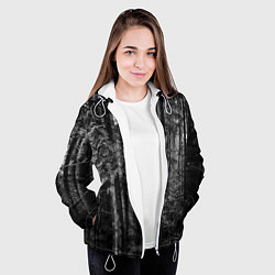 Куртка с капюшоном женская Темный жуткий лес, цвет: 3D-белый — фото 2