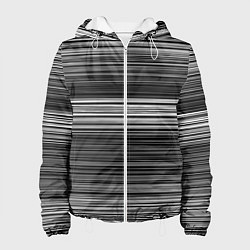 Женская куртка Black and white thin stripes Тонкие полосы