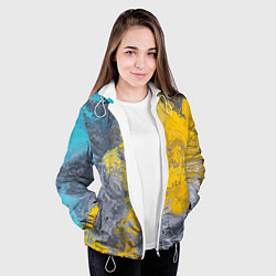 Куртка с капюшоном женская Извержение Красок, цвет: 3D-белый — фото 2