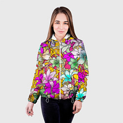 Куртка с капюшоном женская COLORED LILIES, цвет: 3D-белый — фото 2