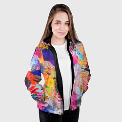 Куртка с капюшоном женская Patchwork quilt Fashion trend, цвет: 3D-черный — фото 2