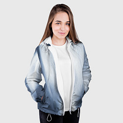 Куртка с капюшоном женская Абстрактный пепел - Серый, цвет: 3D-белый — фото 2