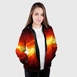 Куртка с капюшоном женская Искровой разряд молнии, цвет: 3D-черный — фото 2