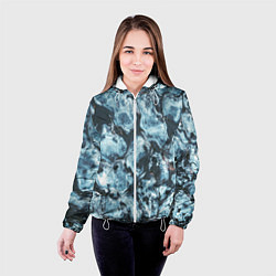 Куртка с капюшоном женская Холодная ледяная броня - Синий, цвет: 3D-белый — фото 2