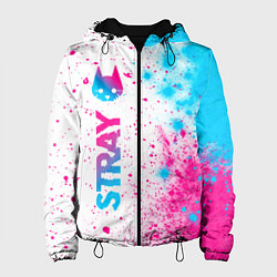 Куртка с капюшоном женская Stray Neon Gradient Style, цвет: 3D-черный