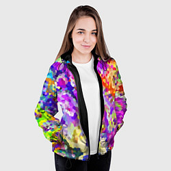 Куртка с капюшоном женская Летняя мозаика, цвет: 3D-черный — фото 2