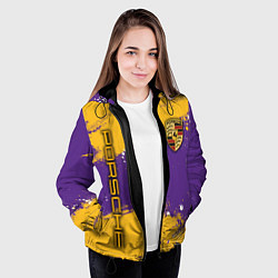 Куртка с капюшоном женская PORSCHE- LAKERS COLORS, цвет: 3D-черный — фото 2