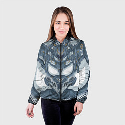 Куртка с капюшоном женская Костюм серого робота, цвет: 3D-черный — фото 2