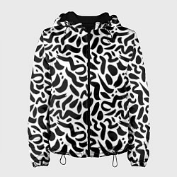 Куртка с капюшоном женская Паттерн из каракулей, цвет: 3D-черный