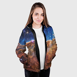 Куртка с капюшоном женская Туманность Киля, цвет: 3D-черный — фото 2