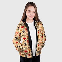 Куртка с капюшоном женская Start your day with of coffee, цвет: 3D-черный — фото 2