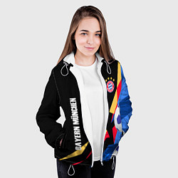 Куртка с капюшоном женская Bayern munchen Sport - цветные геометрии, цвет: 3D-белый — фото 2