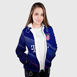 Куртка с капюшоном женская Bayern munchen Абстракция, цвет: 3D-белый — фото 2