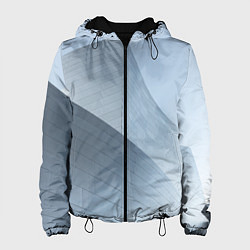 Куртка с капюшоном женская Абстрактная геометрическая серебряная постройка, цвет: 3D-черный