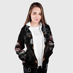 Куртка с капюшоном женская Злой волк с открытой пастью, цвет: 3D-белый — фото 2