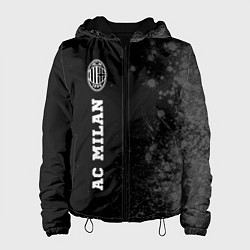 Куртка с капюшоном женская AC Milan sport на темном фоне: по-вертикали, цвет: 3D-черный