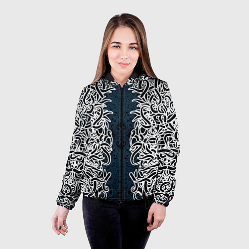 Женская куртка Белый шум / 3D-Черный – фото 4