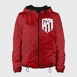 Куртка с капюшоном женская Atletico Madrid отпечатки, цвет: 3D-черный