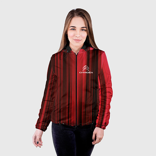 Женская куртка Citroёn - абстракция / 3D-Черный – фото 4