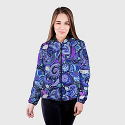 Куртка с капюшоном женская Color patterns of flowers, цвет: 3D-черный — фото 2