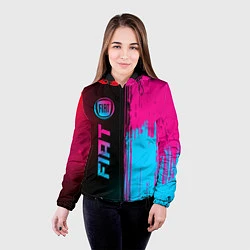 Куртка с капюшоном женская Fiat - neon gradient: по-вертикали, цвет: 3D-черный — фото 2