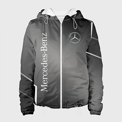 Куртка с капюшоном женская Mercedes абстракция карбон, цвет: 3D-белый
