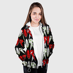 Куртка с капюшоном женская Ичиго пустой из аниме блич, цвет: 3D-белый — фото 2