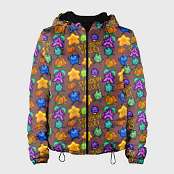 Куртка с капюшоном женская Stardew Valley pattern brown, цвет: 3D-черный