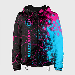 Куртка с капюшоном женская Galatasaray - neon gradient: по-вертикали, цвет: 3D-черный