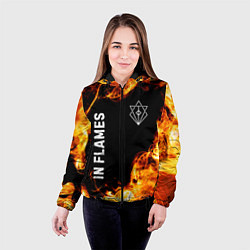 Куртка с капюшоном женская In Flames и пылающий огонь, цвет: 3D-черный — фото 2