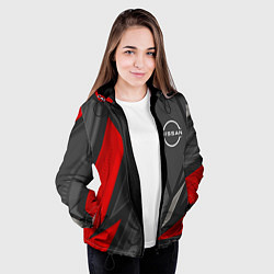 Куртка с капюшоном женская Nissan sports racing, цвет: 3D-черный — фото 2