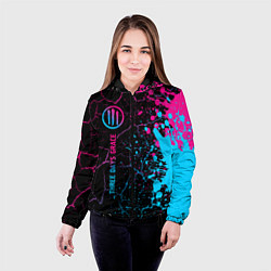 Куртка с капюшоном женская Three Days Grace - neon gradient: по-вертикали, цвет: 3D-черный — фото 2