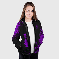 Куртка с капюшоном женская Blink 182 фиолетовые брызги, цвет: 3D-черный — фото 2