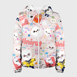 Куртка с капюшоном женская Skzoo Jinniret pattern cartoon avatar, цвет: 3D-белый