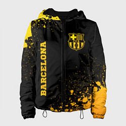 Куртка с капюшоном женская Barcelona - gold gradient: надпись, символ, цвет: 3D-черный
