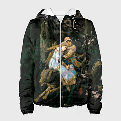 Куртка с капюшоном женская Васнецов Иван царевич на Сером Волке, цвет: 3D-белый