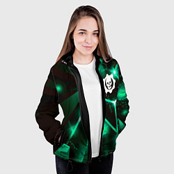 Куртка с капюшоном женская Gears of War разлом плит, цвет: 3D-черный — фото 2